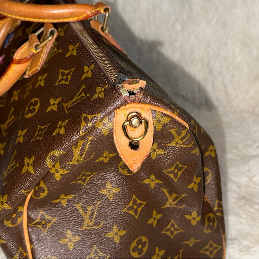 Louis Vuitton Brown Monogram Bag with Multicolor Rainbow Accents - Picture 3 of 7